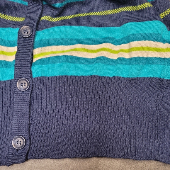 Aeropostale Striped Deep V-neck Cardigan Sweater Women's Size Large - Picture 5 of 14